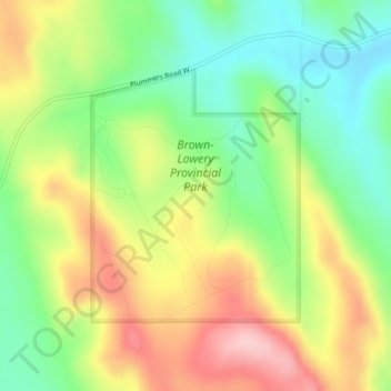 Brown-Lowery Provincial Park topographic map, elevation, terrain