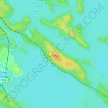 Bala Park Island topographic map, elevation, terrain
