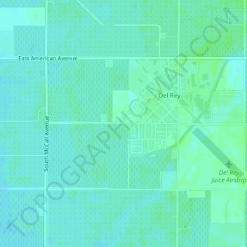 Del Rey topographic map, elevation, terrain