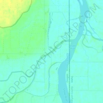 Owyhee River topographic map, elevation, terrain