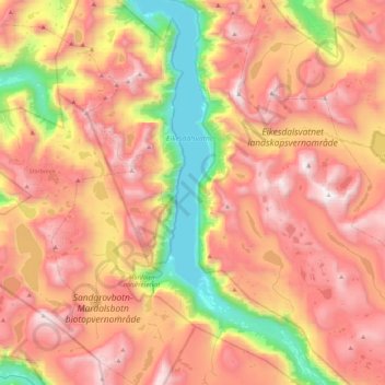 Eikesdalen topographic map, elevation, terrain