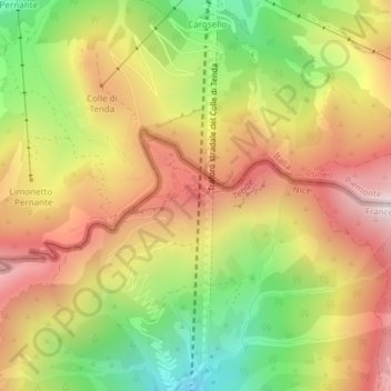 Forte Colle Alto topographic map, elevation, terrain