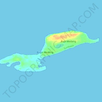 Pulau Medang topographic map, elevation, terrain