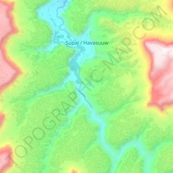 Supai topographic map, elevation, terrain