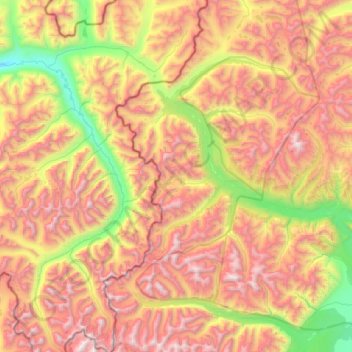 Кодар topographic map, elevation, terrain