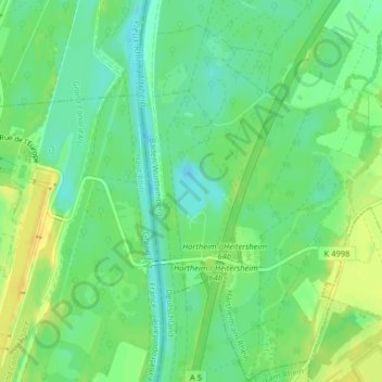 Kiesgrube Grießheim topographic map, elevation, terrain