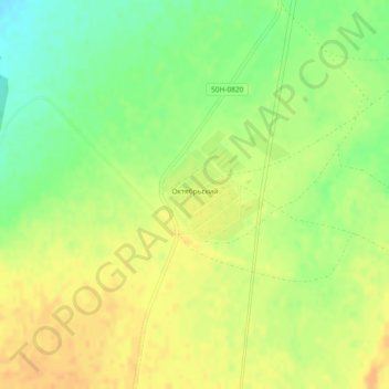 Октябрьский topographic map, elevation, terrain