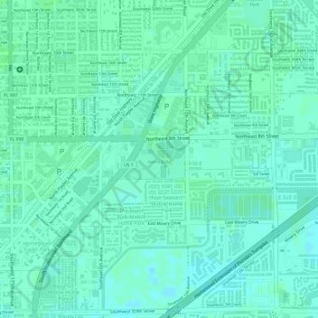 Harris Field topographic map, elevation, terrain