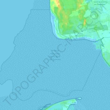Réserve naturelle de la baie de Somme topographic map, elevation, terrain