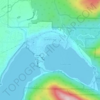 Grand Lake topographic map, elevation, terrain
