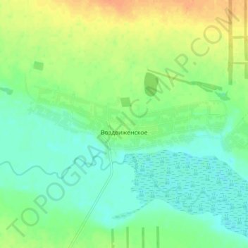 Vozdvizhenskoye topographic map, elevation, terrain