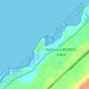 Plage Sid El Abed topographic map, elevation, terrain