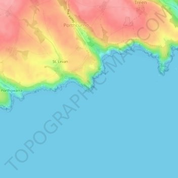 Levans Wall topographic map, elevation, terrain
