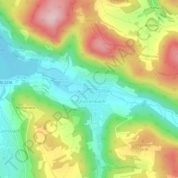 Rohrbach topographic map, elevation, terrain