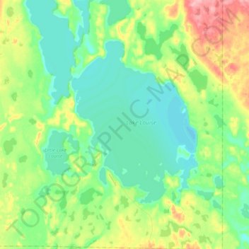 Lake Louise topographic map, elevation, terrain