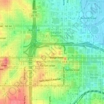 Discovery Garden topographic map, elevation, terrain