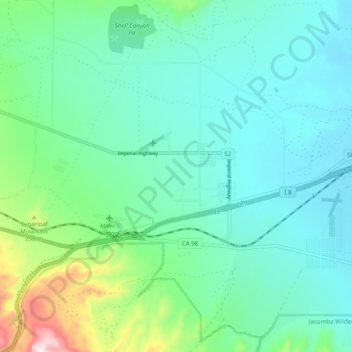Ocotillo topographic map, elevation, terrain