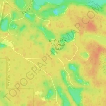 Kettle Lake topographic map, elevation, terrain