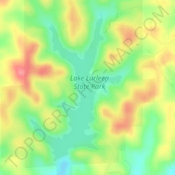 Lake Lurleen topographic map, elevation, terrain