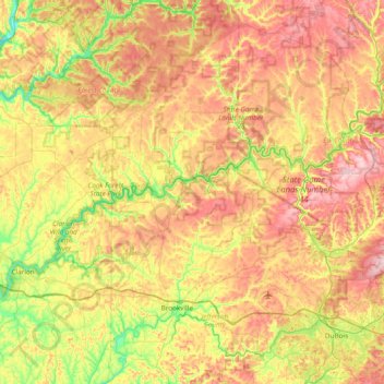 Clarion River topographic map, elevation, terrain
