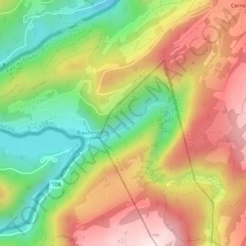 La Ronde topographic map, elevation, terrain