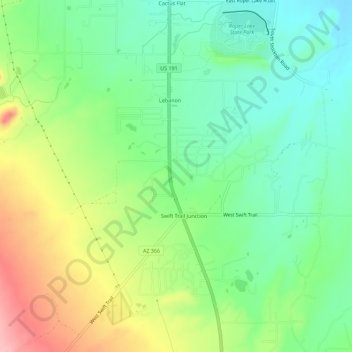 Swift Trail Junction topographic map, elevation, terrain