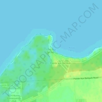 Point Aux Barques topographic map, elevation, terrain