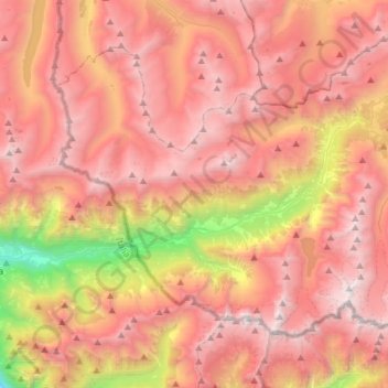 Val Bregaglia topographic map, elevation, terrain