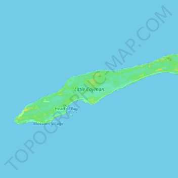 Little Cayman topographic map, elevation, terrain