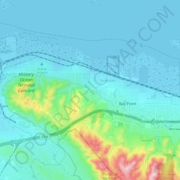 Bay Point topographic map, elevation, terrain
