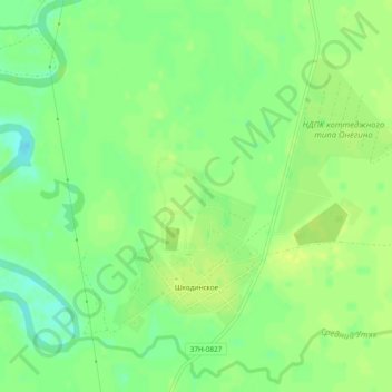 Шкодинское topographic map, elevation, terrain