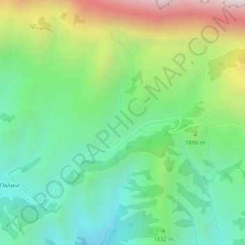 Ний topographic map, elevation, terrain