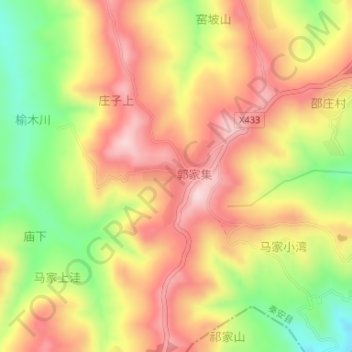 郭集村 topographic map, elevation, terrain