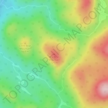 Big Bear Elevation Map Big Bear Mountain Topographic Map, Elevation, Relief