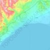 Mersin topographic map, elevation, relief