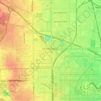 Elk Grove Village Map Elk Grove Village Topographic Map, Elevation, Relief