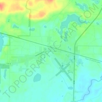 Land O Lakes Wisconsin Map Land O' Lakes Topographic Map, Elevation, Relief