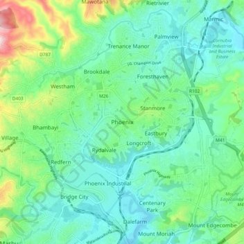 Topographic Map Of Phoenix Phoenix Topographic Map, Elevation, Relief