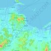Yantai topographic map, elevation, relief