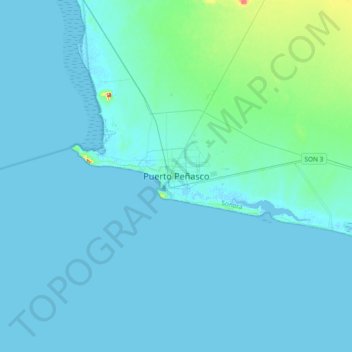 Puerto Penasco Topographic Map Elevation Relief
