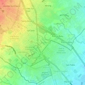 Sto Domingo Angeles City Map Santo Domingo Topographic Map, Elevation, Relief