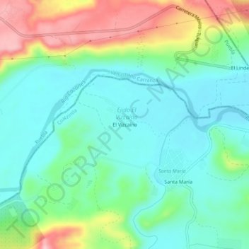 El Vizcaíno topographic map, elevation, relief