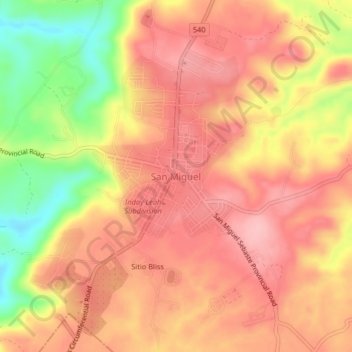 San Miguel Tagum City Map San Miguel Topographic Map, Elevation, Relief