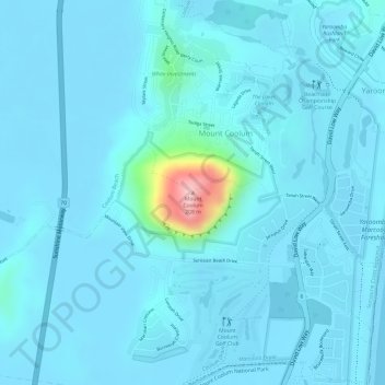 Topographic Map Sunshine Coast Mount Coolum Topographic Map, Elevation, Relief
