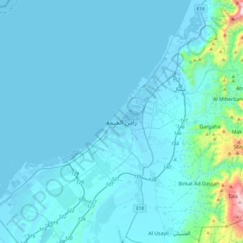 Ras Al Khaimah Map Ras Al Khaimah Topographic Map, Elevation, Relief