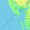 Little Gasparilla Island topographic map, elevation, relief