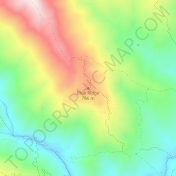 Blue Ridge topographic map, elevation, relief