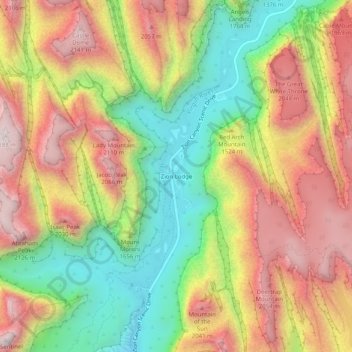 Zion Lodge topographic map, elevation, relief