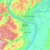黑河市 topographic map, elevation, relief