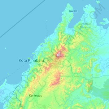 West Coast Topographic Map West Coast Division Topographic Map, Elevation, Relief